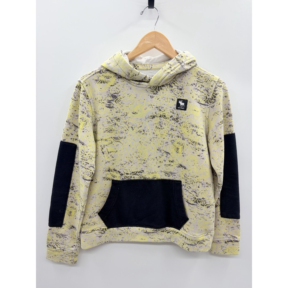Abercrombie Kids Youth Boys Size 13/14 Graffiti Print Hooded Sweatshirt in Gray